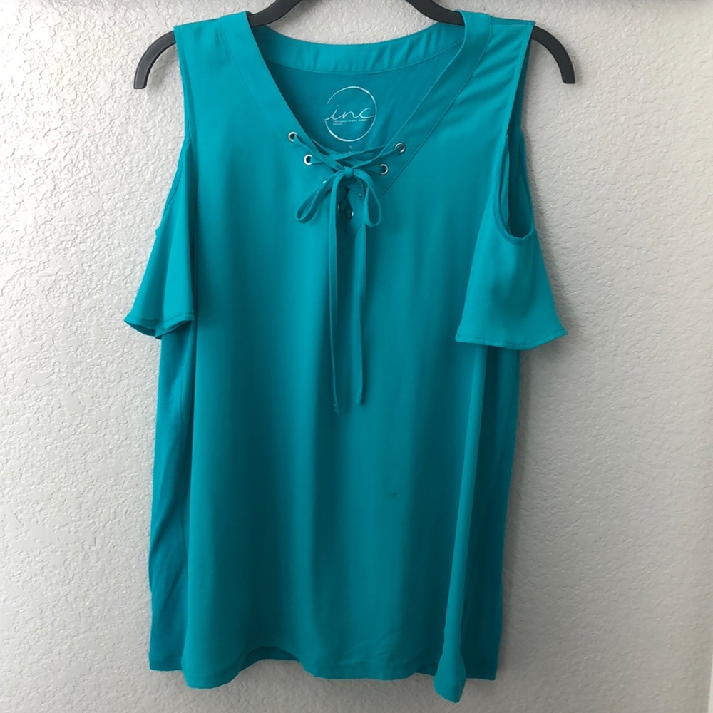 GUC PL Inc Turquoise Cold Shoulder Blouse